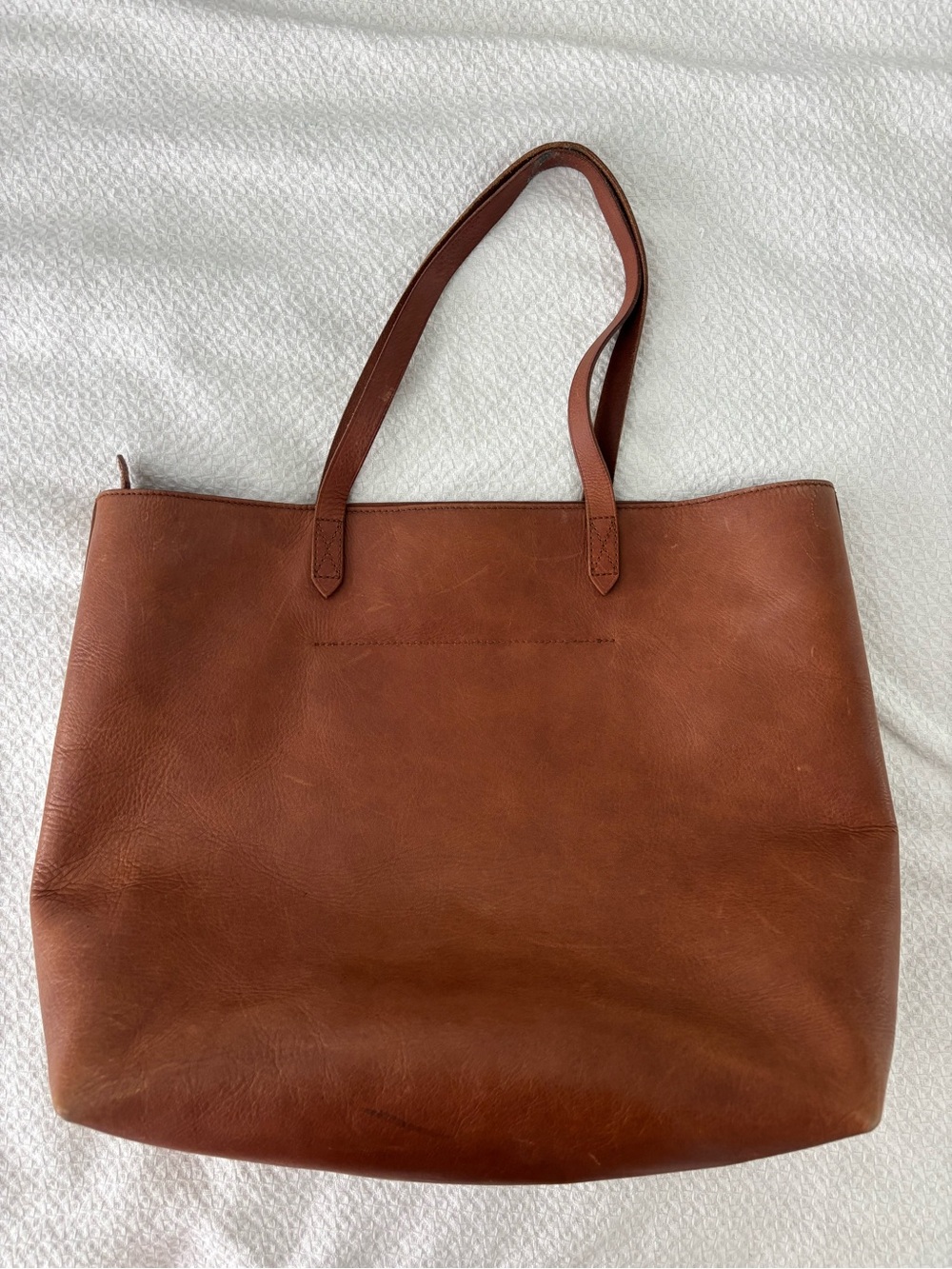 Madewell Zip Top Transport Tote in English Saddle brown leather